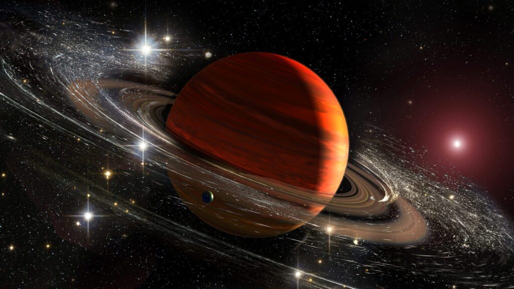 Saturno é o segundo maior planeta do sistema solar.