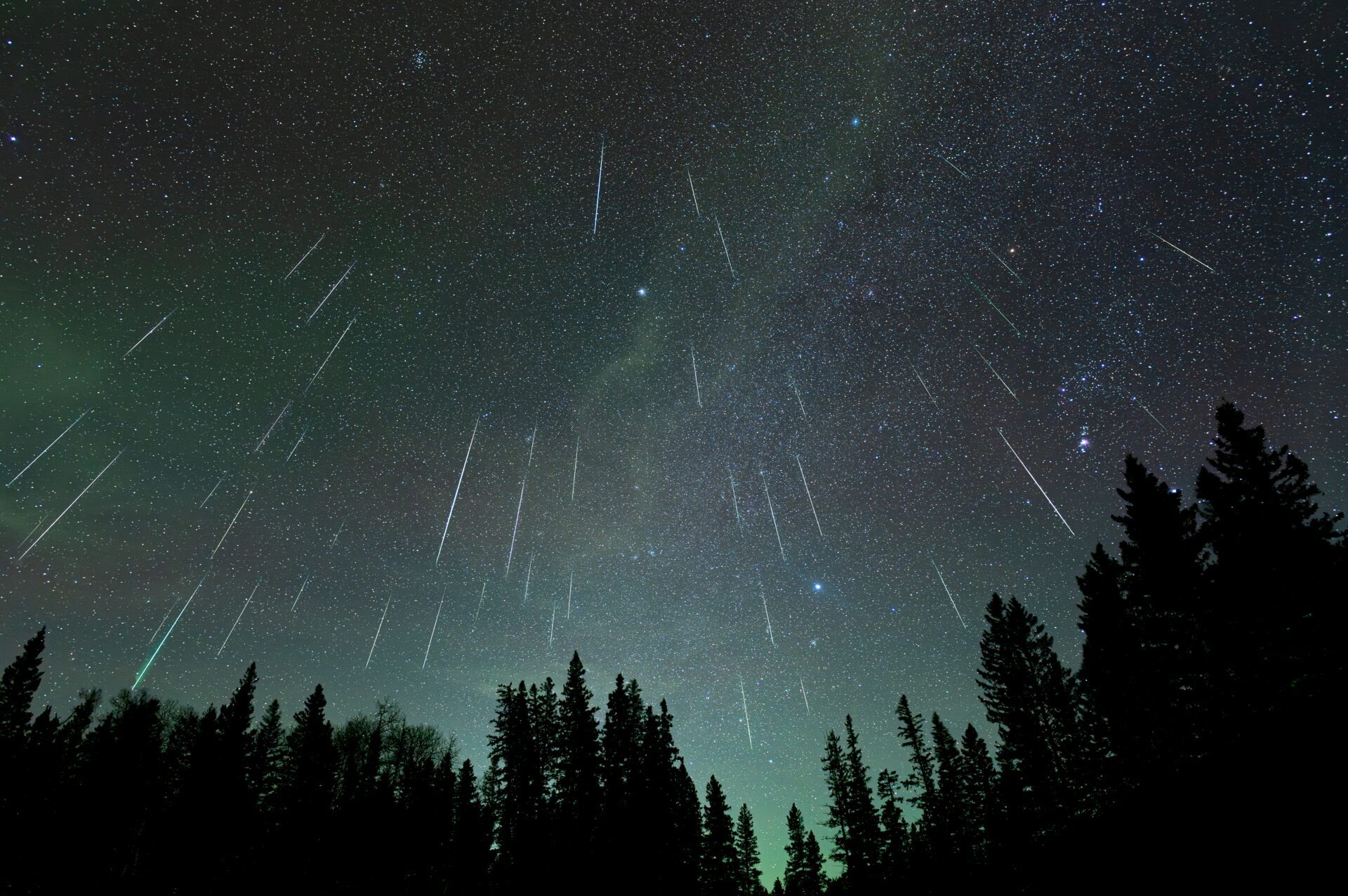 A cada 33 anos, ocorrem tempestades de meteoros, durante as quais centenas a milhares de meteoros podem ser vistos.