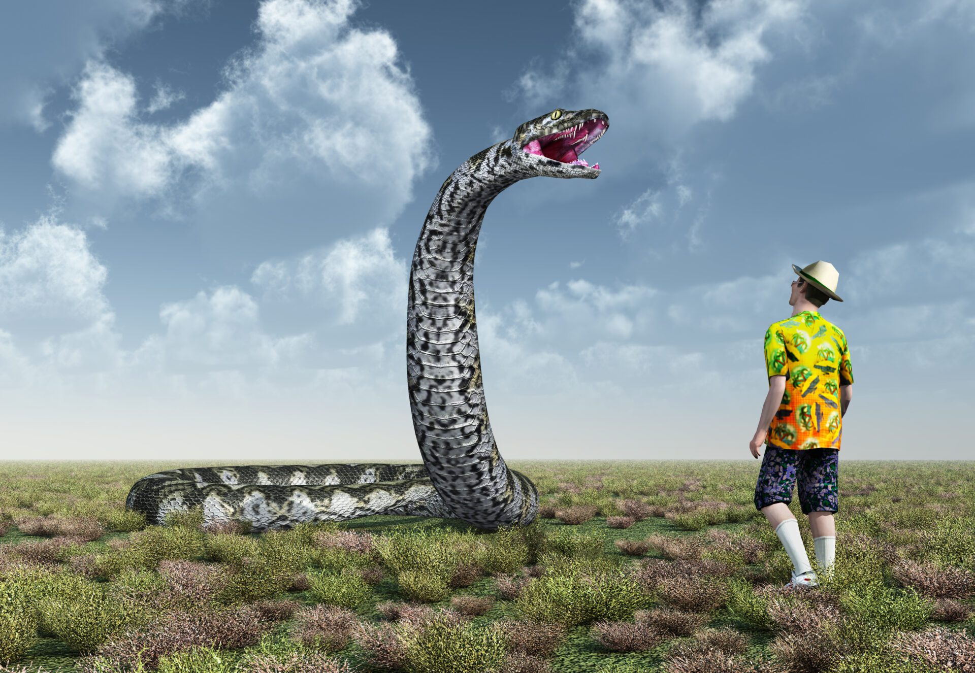 Se a Titanoboa estivesse viva hoje, seria uma grande ameaça para os seres humanos.